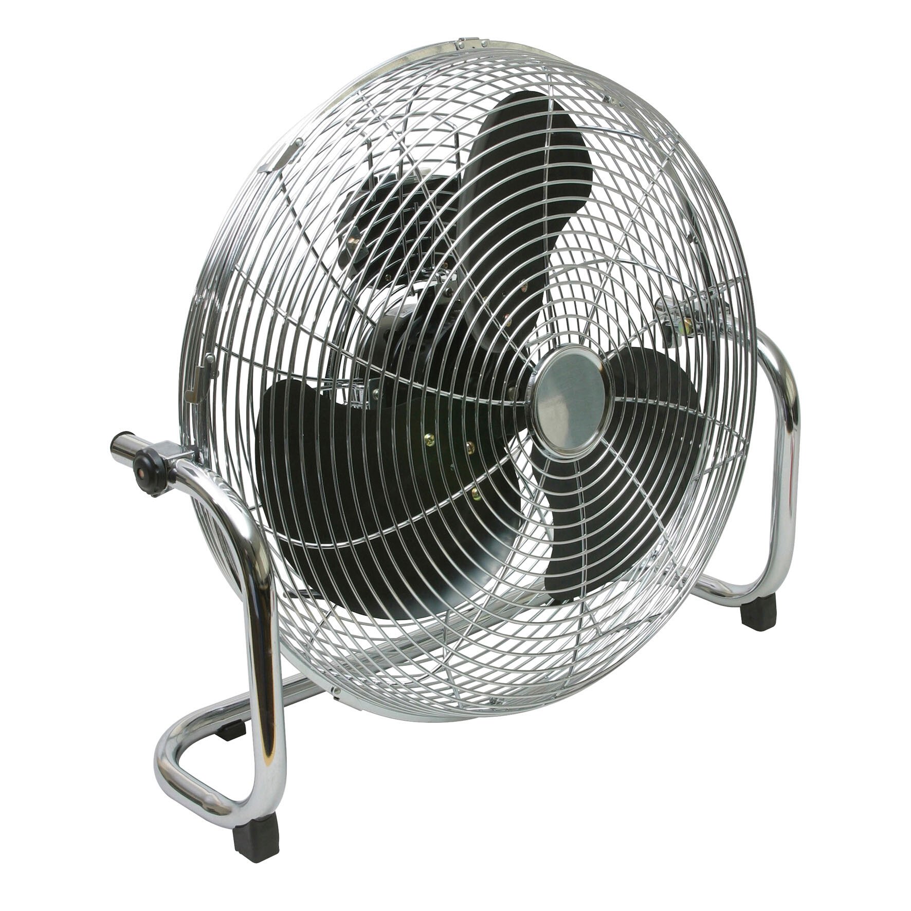 Q-Connect KF10031 3 Speed 18 inch High Velocity Floor Standing Fan - Chrome