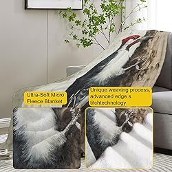 VANZEV Red-Headed Woodpecker Blanket, Vintage Bird