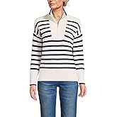 Lands' End Women's Drifter Cotton Quarter Zip Pullover Sweater