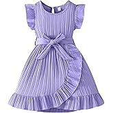 Rosibel Toddler Girls Dress Kids Ruffles Sleeveless Casual Dresses Little Girls Summer Beach Sundress 2-7Y