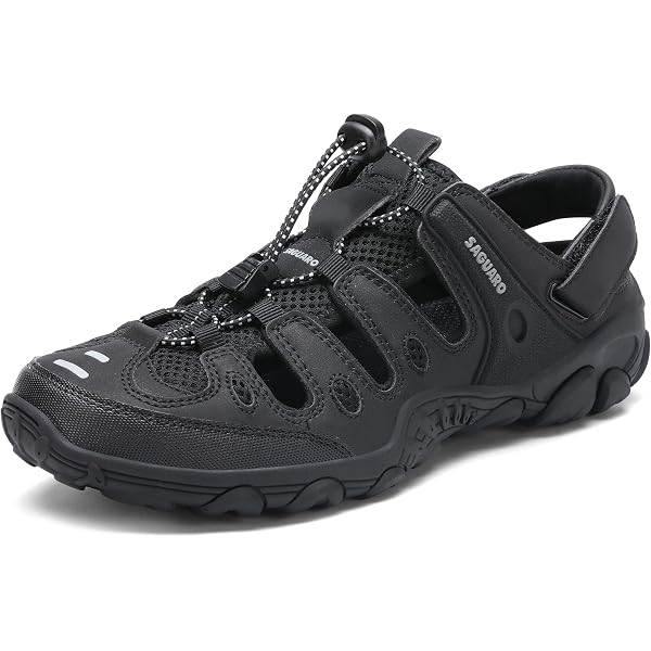 ?Men\'s Hiking Sandals Black Leather Athletic Casual Outdoor Sports Shoes Amazon.com | FLARUT Men main image 4