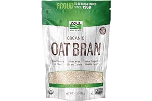 NOW Foods, Organic Oat Bran, Source of Fiber and Protein, USA Grown, Non-GMO Project Verified, 14-Ounce (Packaging May Vary)