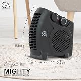 SA Products 2000W Fan Heater Portable Electric 2 Heat Cool Thermostat Black view 6