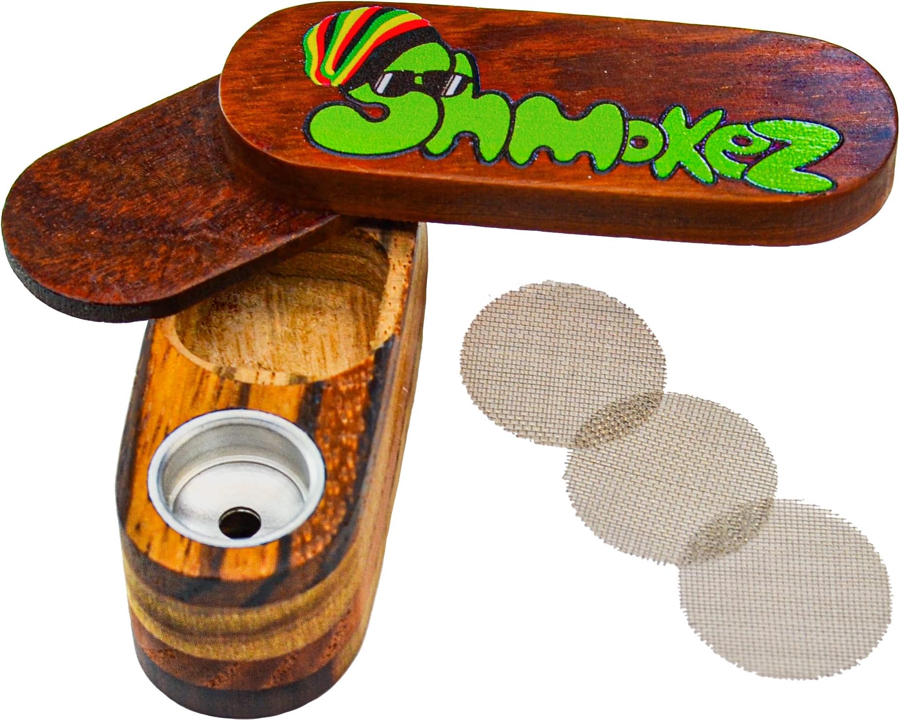 Shmokez Premium Designed Small and Portable Pipe with Storage and Stainless Steel Screen Filters