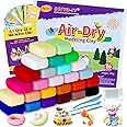 Air Dry Clay 26 Corlors, Modeling Clay for Kids, DIY Soft Magic Clay, Non-Sticky, Molding Clay with Sculpting Tools and Play Cards, Arts and Crafts Gift for Boys Girls Kids.