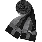 Mukidom Merino Wool Scarf for Men, Winter Thick Warm Soft Scarves with Gift Box