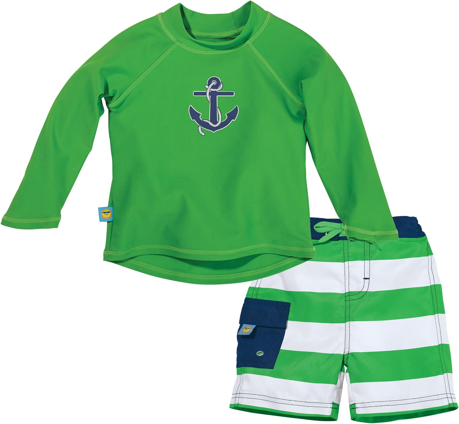Sun Smarties Long Sleeve Rashguard and Matching Board Shorts, Boys