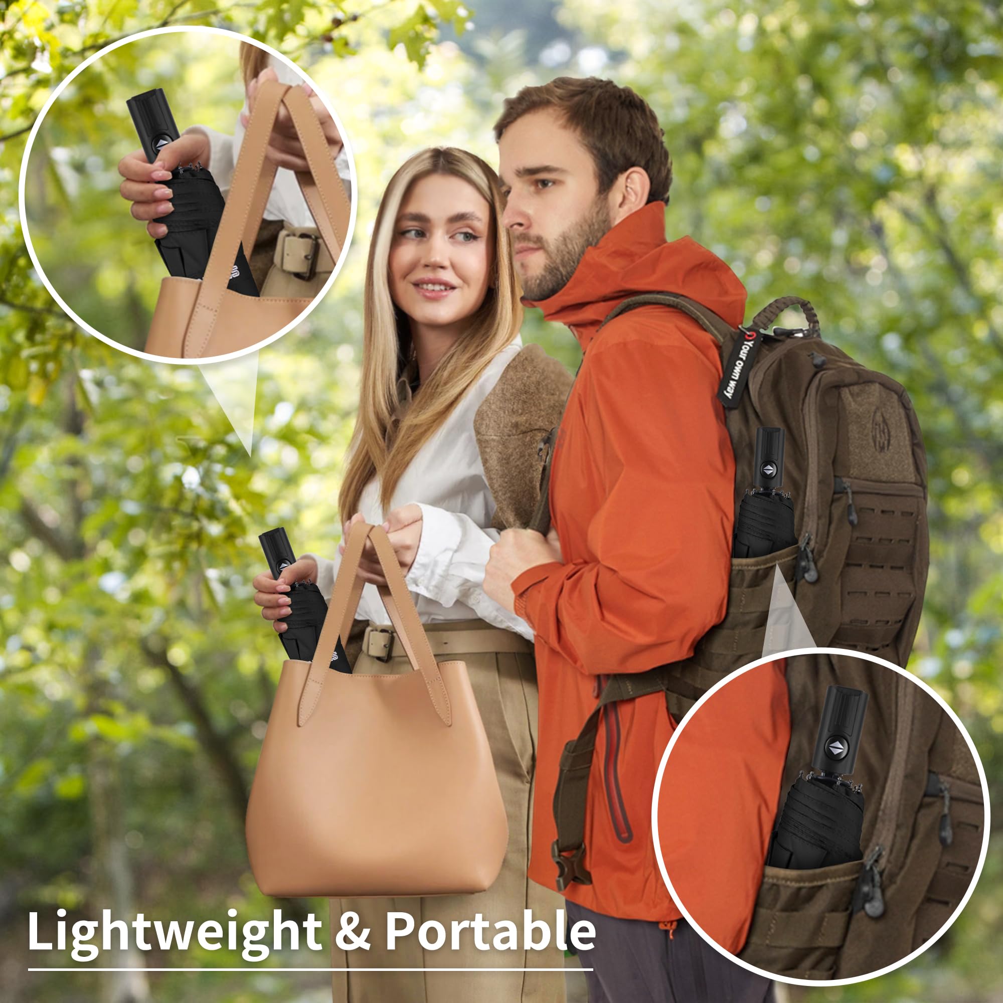 Seniny Windproof Travel Umbrella, Automatic Umbrellas for Rain, Portable & Compact Umbrellas for Backpack, Strong UV for Protection, Folding Small Sun Umbrella for Car, Walking