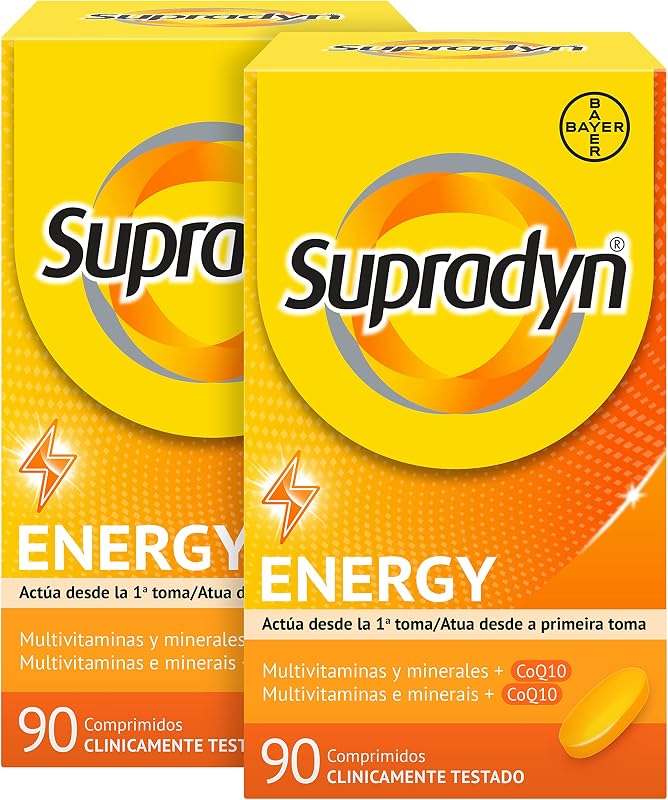 Energy 180 Comprimidos con 13 vitaminas,9 minerales y Coenzima Q10