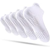 Kvckyyd Women's Ankle Athletic Running Socks, Cotton Cushioned Anti-Blister Breathable Socks (5 Pairs)