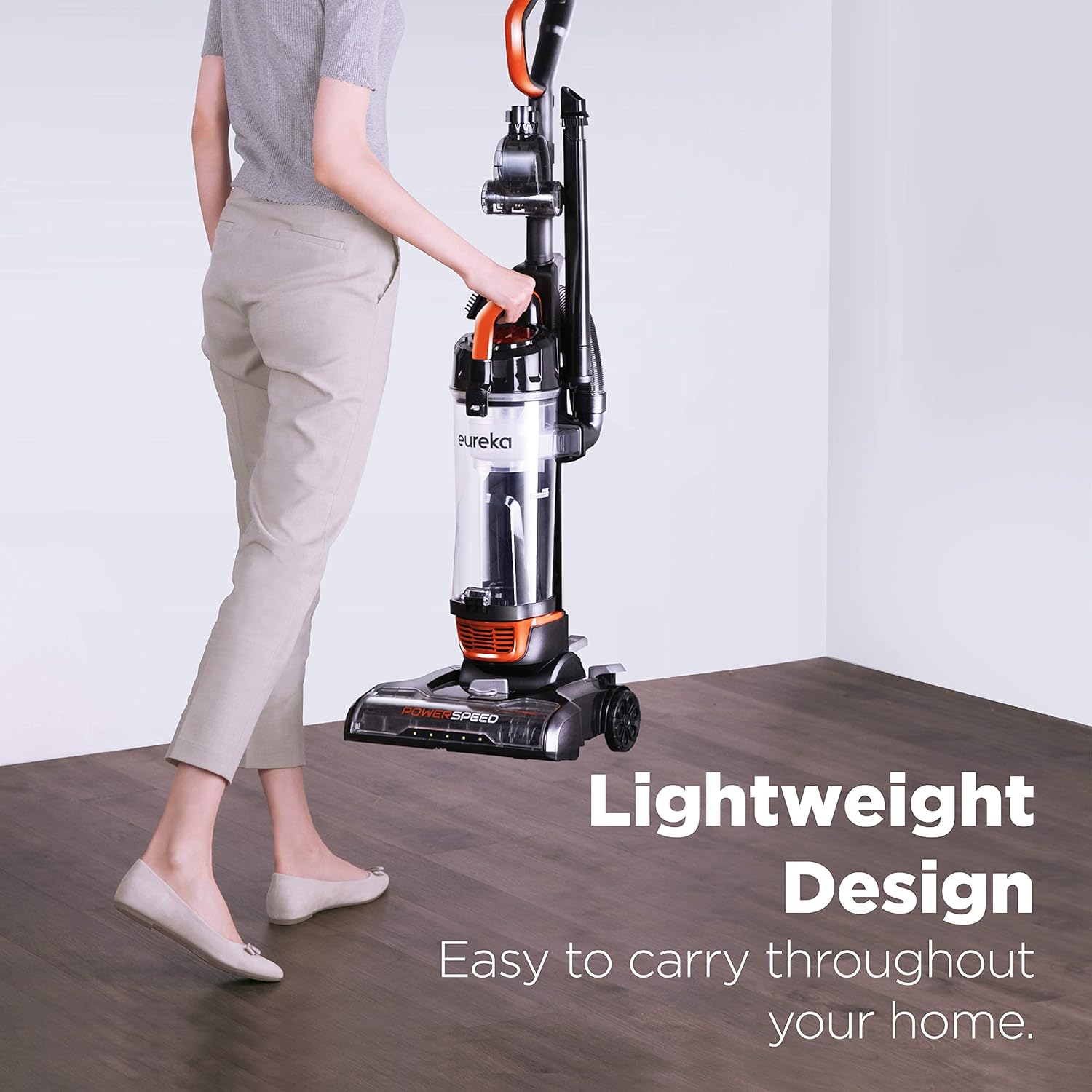 Eureka Power Speed Turbo Spotlight Bagless Upright Vacuum Cleaner, Pet Tool, Orange, NEU188A -