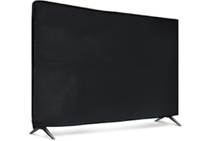 kwmobile Dust Cover for 65" TV - Fabric Case TV Protector for Indoor Flat Screen TVs - Black