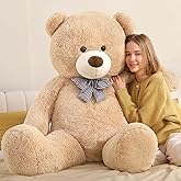 Toys Studio 5ft Giant Teddy Bear Large Stuffed Bear for Kids, 59 inch Plush Bear Stuffed Animal Lifesize Bear for Baby Shower Decoration Christmas Valentine's Day for Girlfriend, Cream
