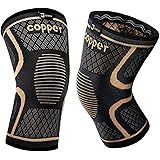 Copper Knee Braces for Men and Women (2 pack) -Copper Compression Knee Sleeve Knee Supports for Knee Pain, Arthritis, Sports 