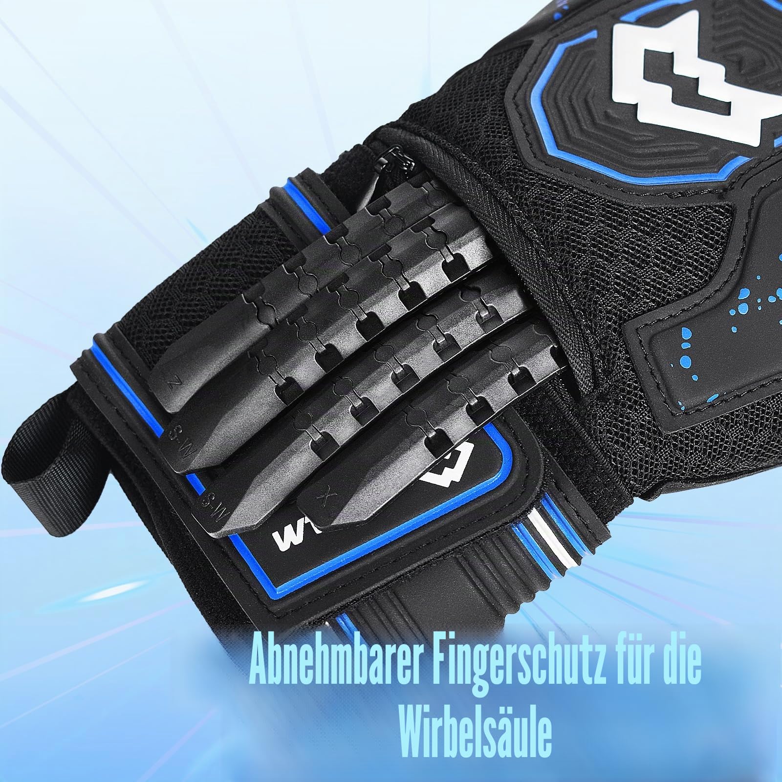 WVVOU Torwarthandschuhe Kinder und Herren Größe 9 Schwarz, Abnehmbarer Fingersave, 4+3 mm Latex, rutschfest, Fußball-Training und Spielbetrieb, Atmungsaktives Netz 3