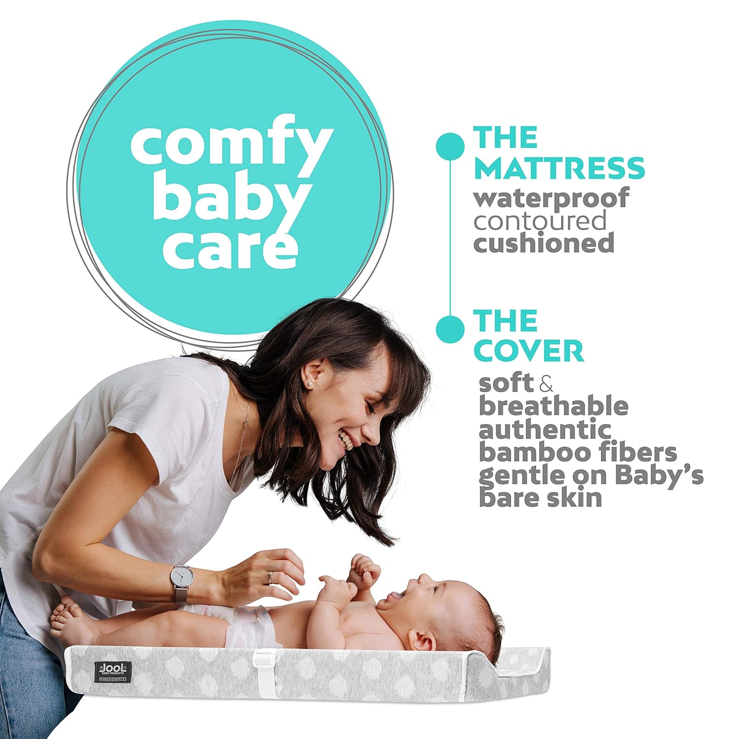 Changing Contoured Pad Baby Jool by Cover Matress Fiber Bamboo