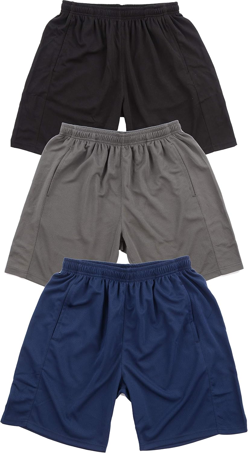 YoungLA Mens Shorts Pack of 3 Athletic Basketball Gym Workout Running 116: Clothing