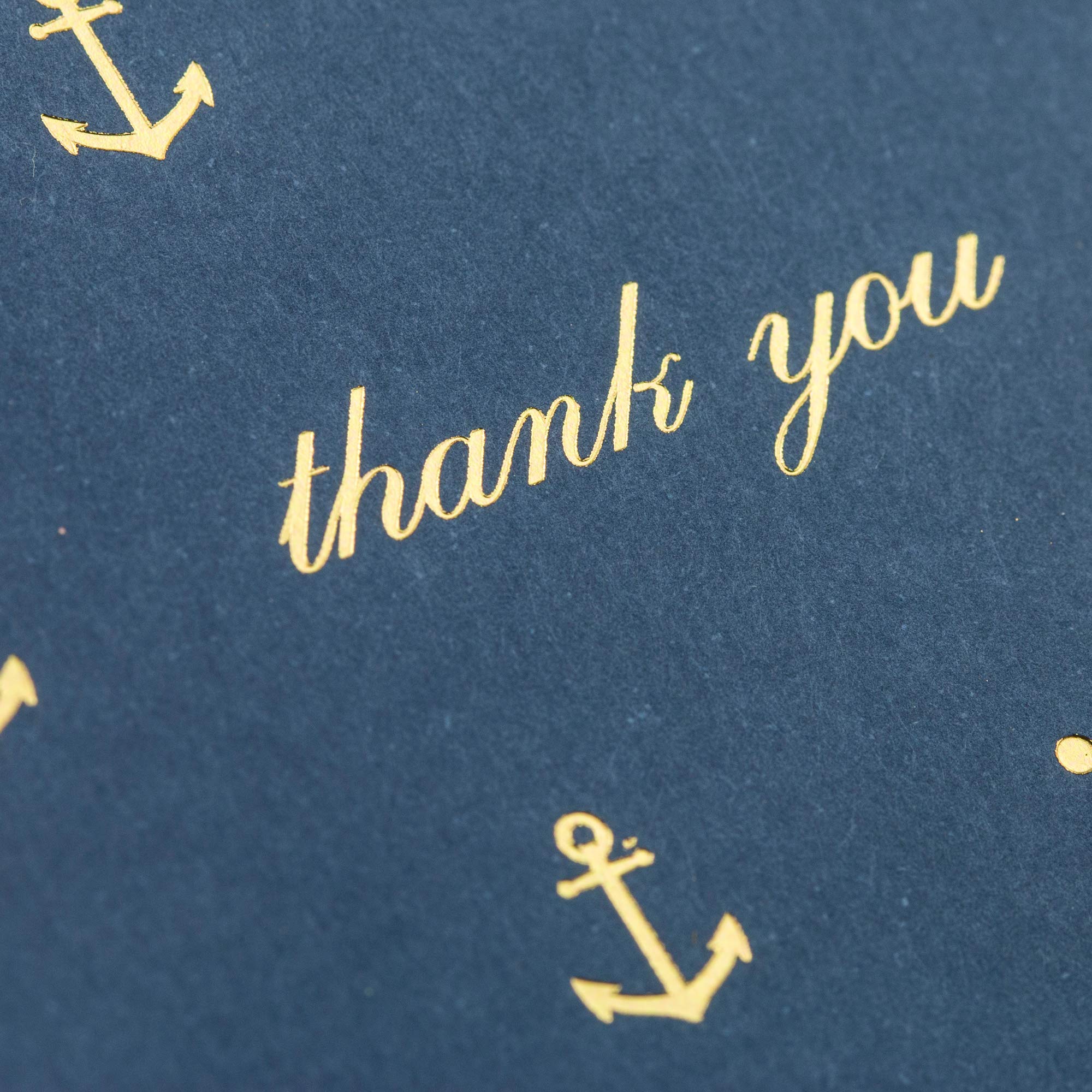 Graphique Gold Anchors Boxed Notecards, 16 Navy Blue