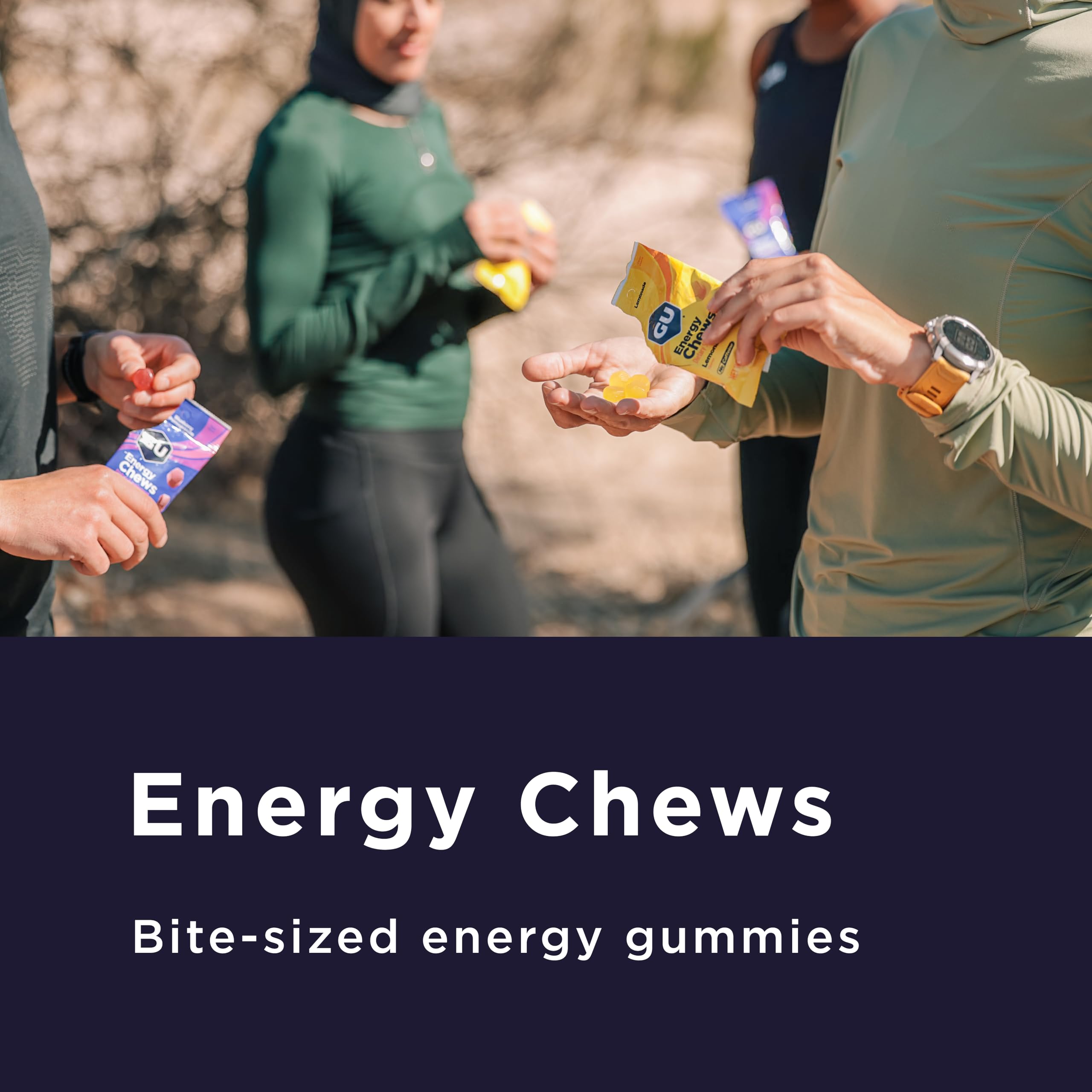 GU Energy Chews, Variety Pack Energy Gummies with Electrolytes, Vegan, Gluten-Free, Kosher, Caffeine/Caffeine-Free, and Dairy-Free On-The-Go Energy for Any Workout, 12 Bags (24 Servings Total)