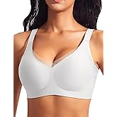 SINFLA Wireless Bras for Women Mesh Crossover Bras Seamless Full Coverage No Underwire Comfortable Supportive Everyday Bra