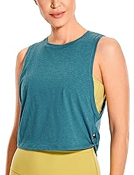 CRZ YOGA Pima Cotton Cropped Tank Tops for Women