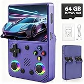 Rhesusco RG36PRO Handheld Game Console - Support 30000+Classic Games, 64G TF Card,Open Source System, 3.5-Inch Screen,3000mAh Battery, Portable Console for Travel, Gift for Adult or Partner-Purple