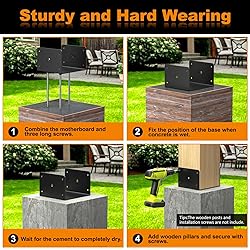 FMhotu 6x6 Concrete Post Base(2 PCS), Deck Post