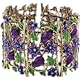 Alilang Antique Hollow Vintage Floral Topaz Crystal Rhinestone Flower Garden Bracelet Bangle Cuff