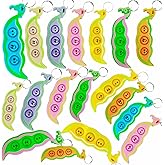 Roaqua 20 Packs Bulk Mini Garden Peas Shape mini pop Fidget Key Chain,School Student Summer Holiday Party Supply,Birthday Party Favors