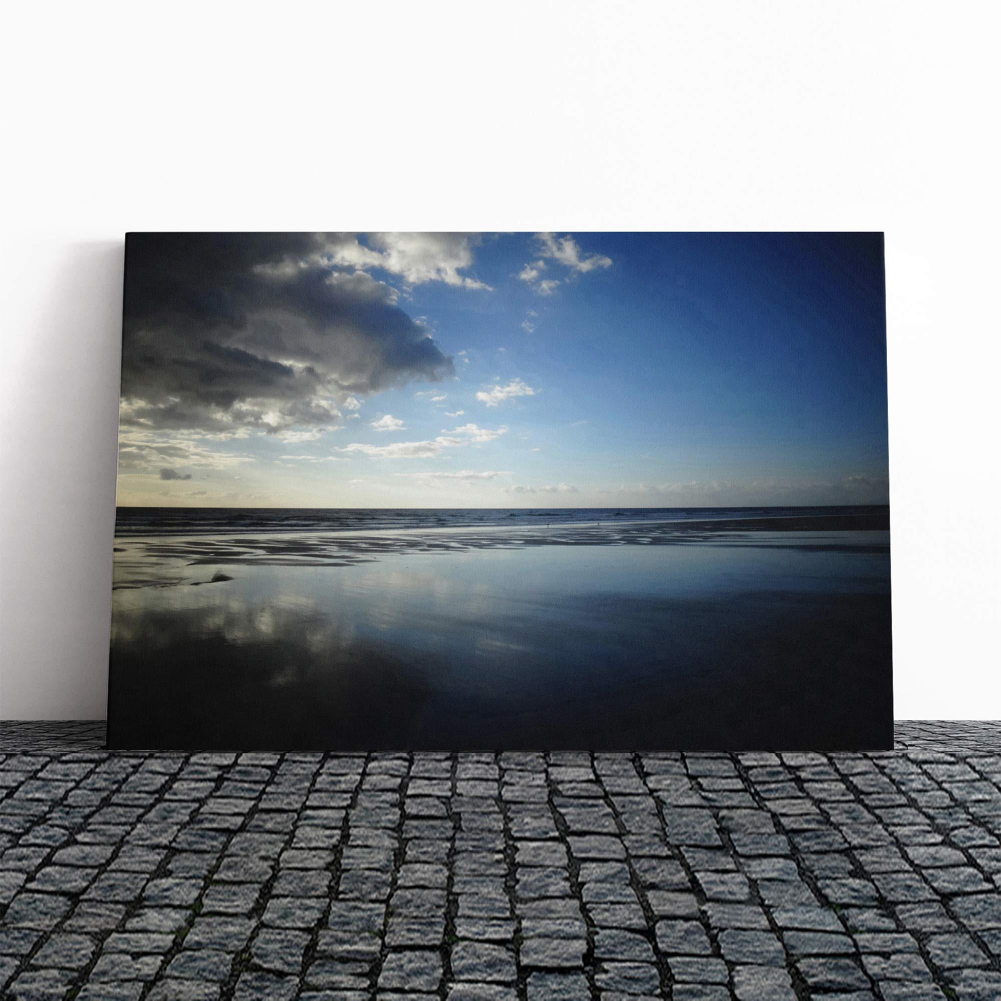 Seascape Brittany Sea Canvas Print | Gallery Wrapped 30mm Frame Wall Art | 20x14 inches | Ready to Hang | Modern Seascape Picture | Living Room Bedroom Lounge Office
