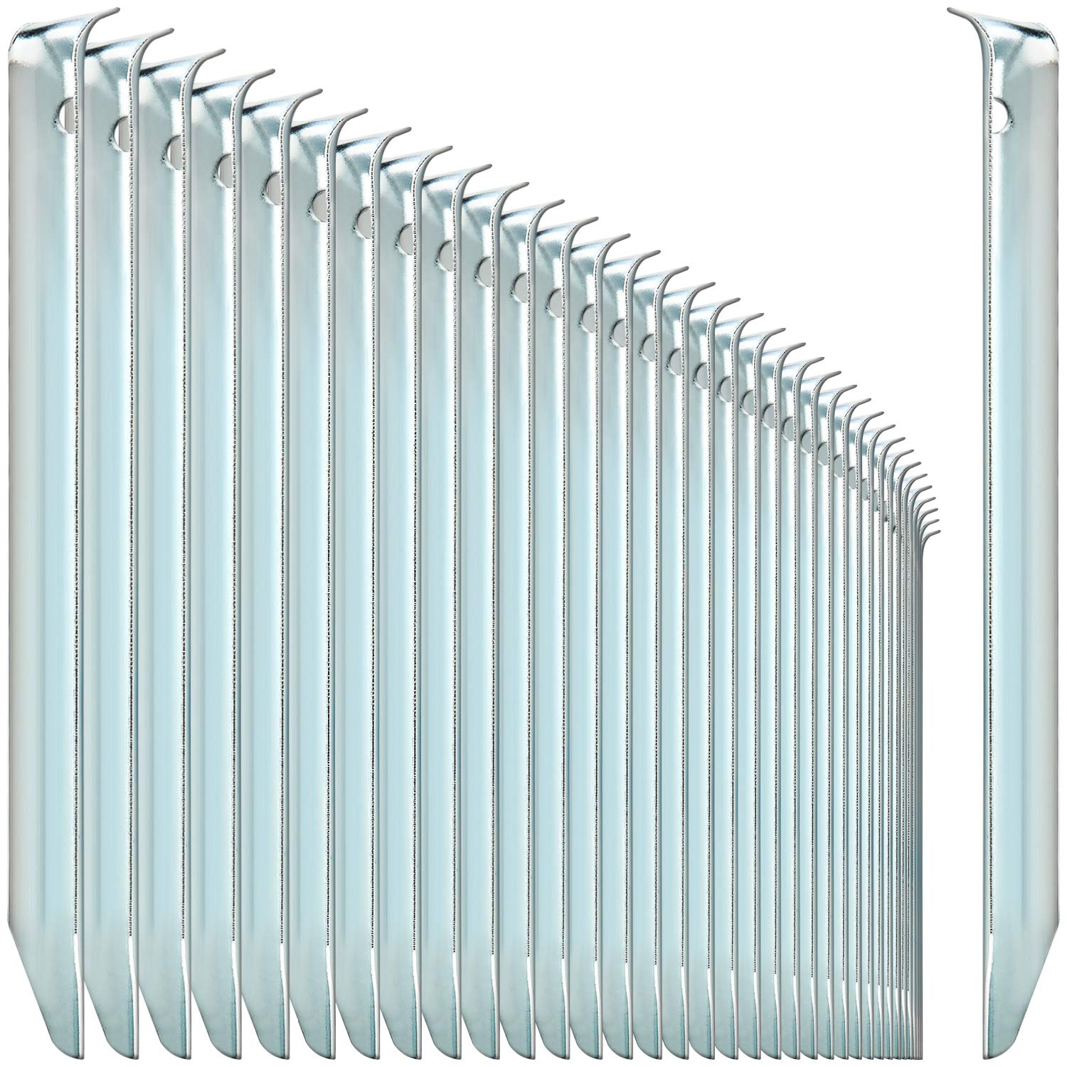 COM-FOUR® 36x tent pegs made of steel - semi-circular, robust ground pegs for camping and outdoors - ideal for normal ground