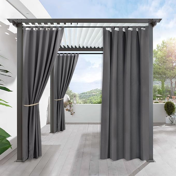 RYB HOME Patio Curtains Outdoor Portable Exterior