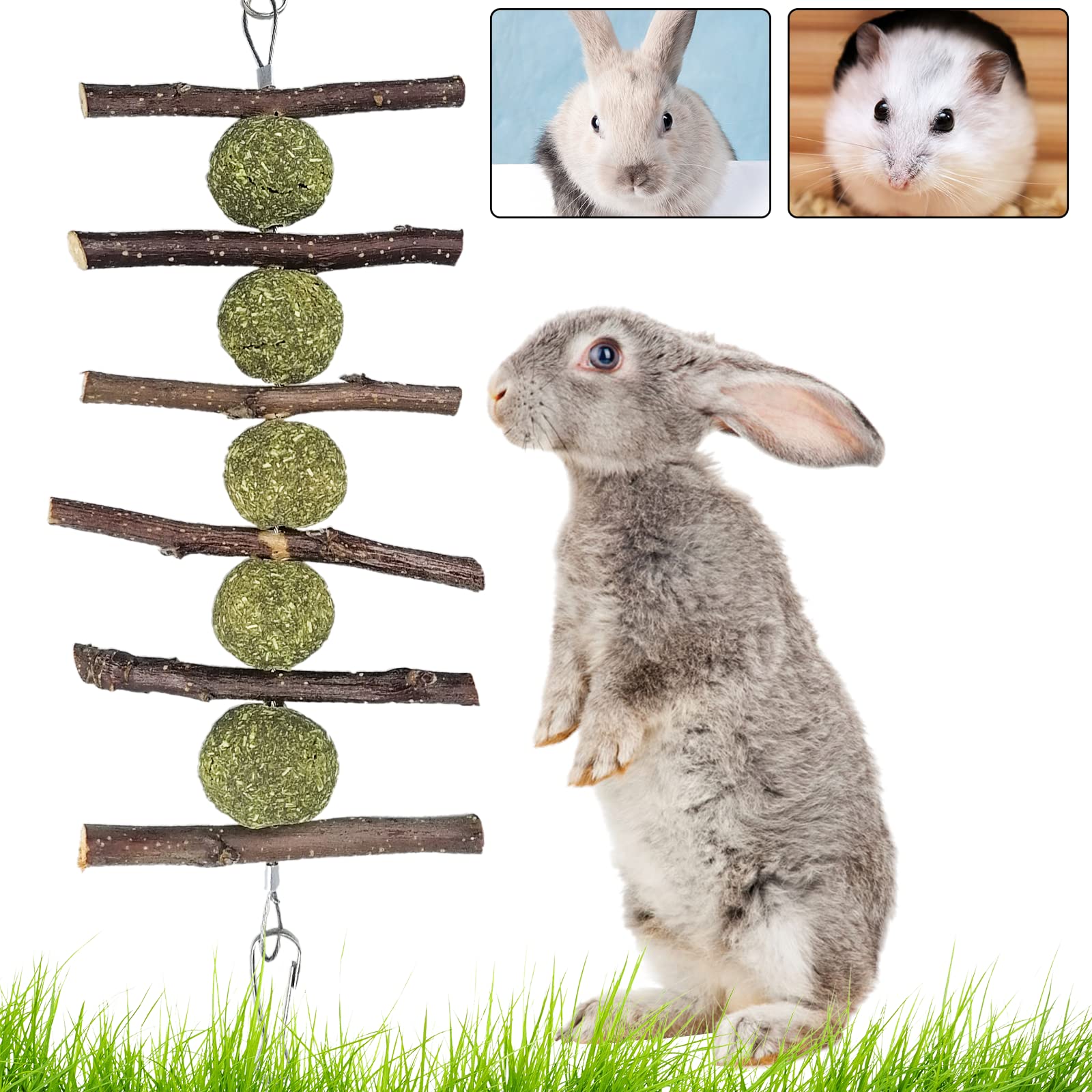JXUN Guinea Pig Toys, Rabbit Treats Bunny House Chew Toys, Grinding Toy for Hamster Chinchilla Gerbils Parrot Small Animals Chewing Playing