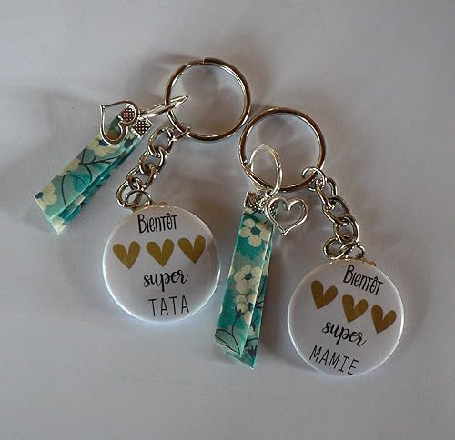 Badge Porte Cles 38mm Annonce Grossesse Bientot Tata Bientot Mamie Bientot Marraine Amazon Fr Handmade