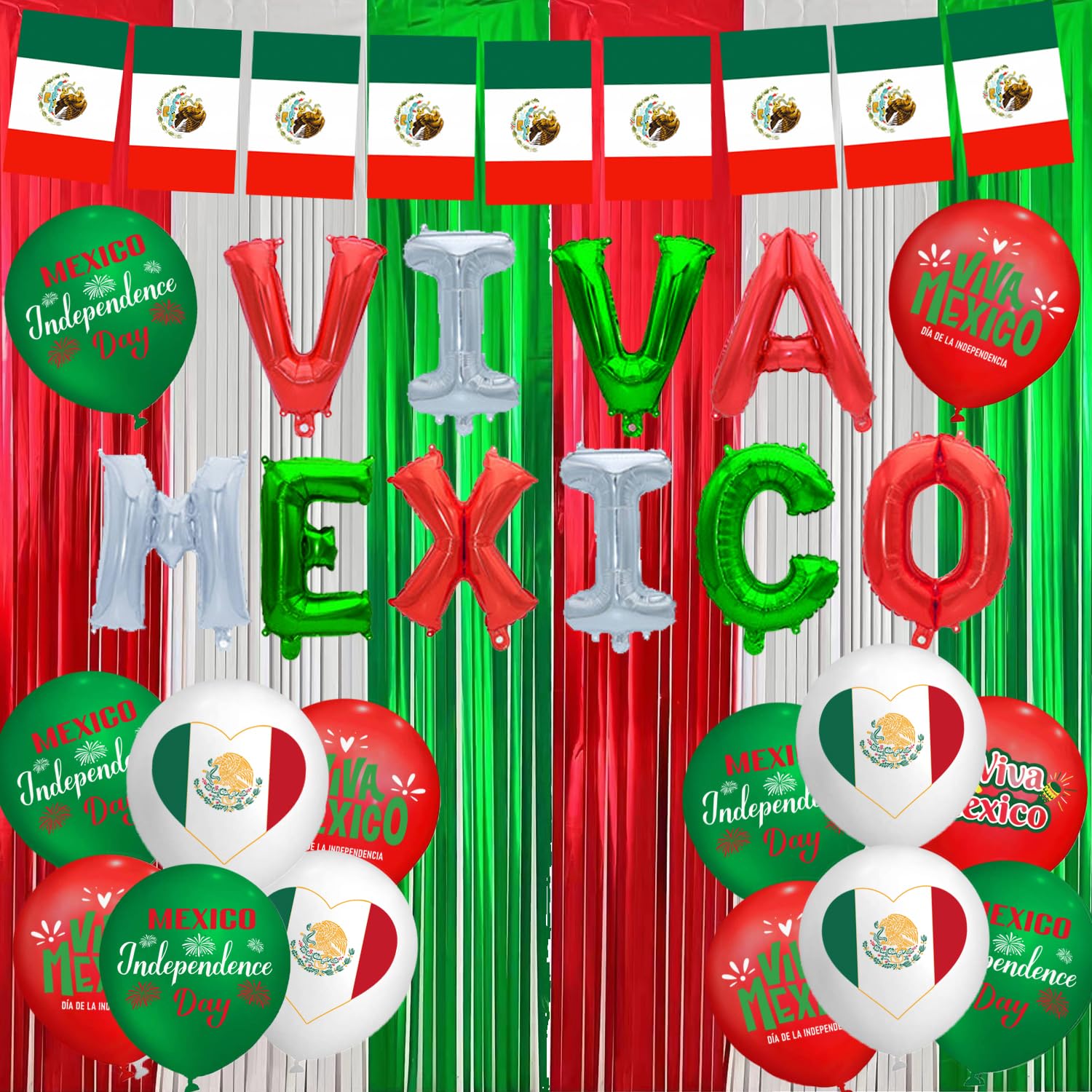 Photo 1 of Mexico Independence Day Party Decorations Include Viva Mexico Balloons 16th September Party Supplies for Dia De La Independencia Theme Party Decorations