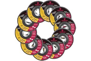 WANKADA 40/60/80/120 Mixed Grit Zirconia Flap Disc 4-1/2" x 7/8-Inch Abrasive Sanding Disc Bevel Type 29 Angle Grinder Edge Grinding Wheel for Stainless Steel and Metal (Pack of 10)