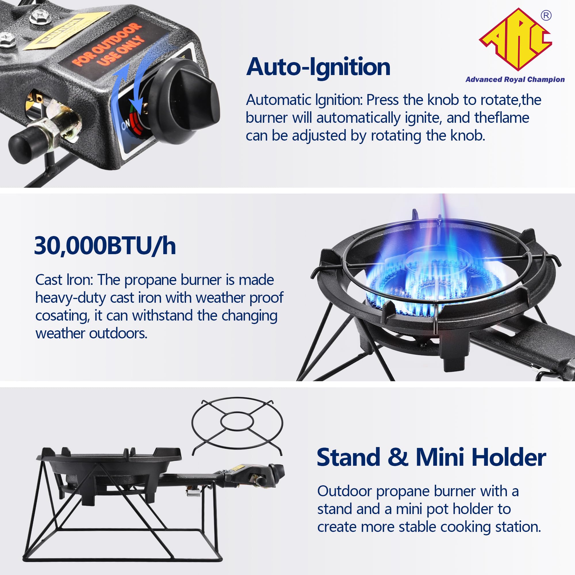 13+ Propane Wood Stove Heater Mua ARC Outdoor Propane Burner Stove, 13" Single Propane Burner, Cast