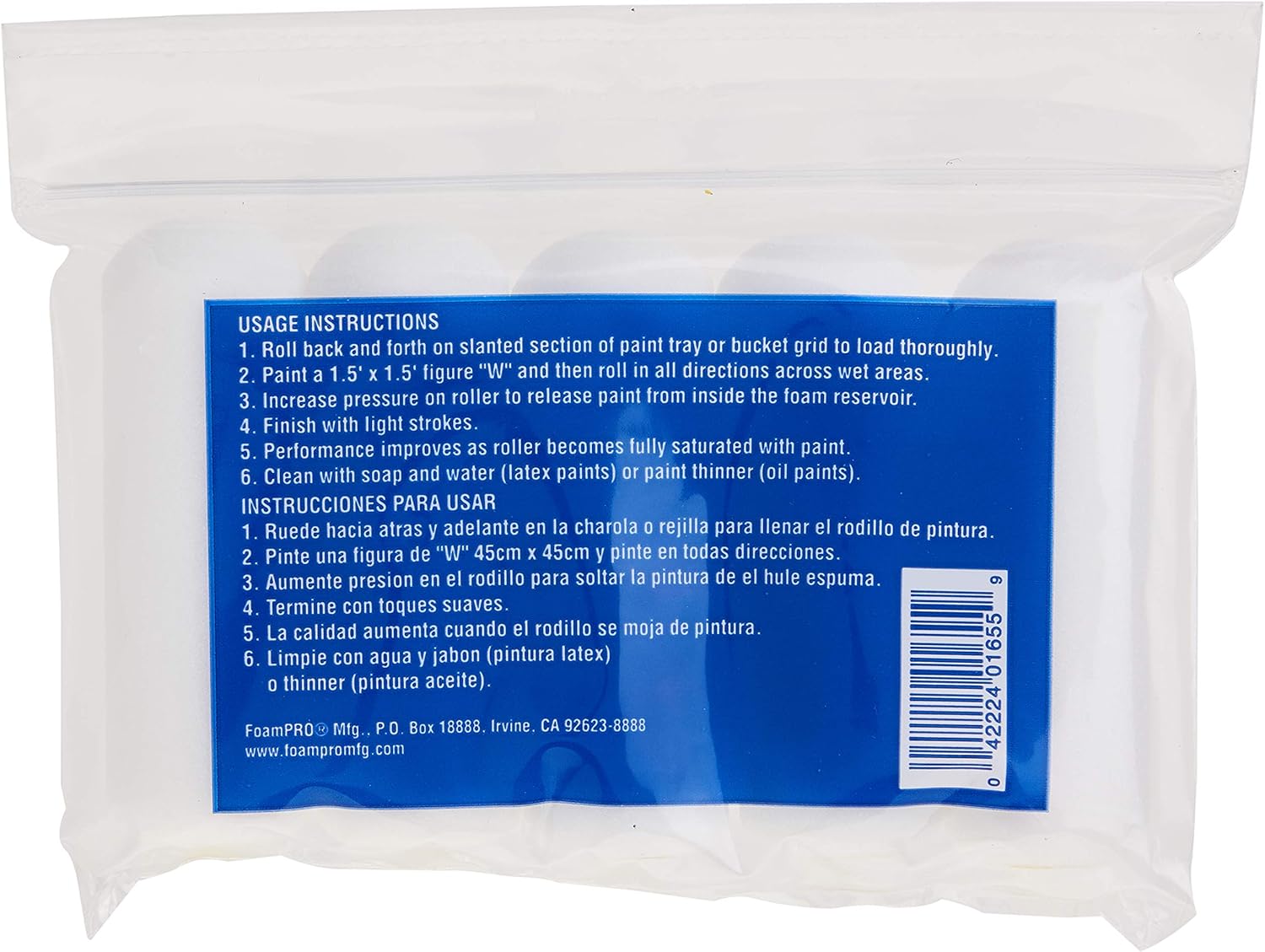 FoamPRO 163-P 165-5 Foam Paint Roller, Pack of 5 - - 