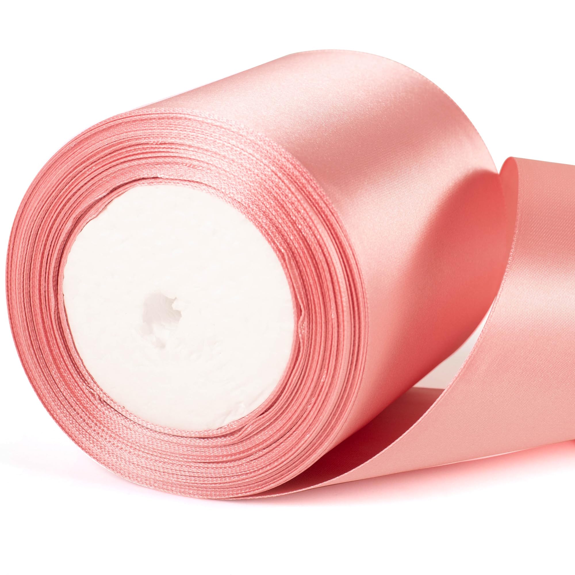 22m x 10cm Wide Dark Pink Satin Ribbon, Deep Pink Thick Wedding Car Ribbon for Gift Wrapping, Bouquet, Cake, Craft Decorations, Premium 4 Inch Florist Ribbons for Christmas Birthday Present