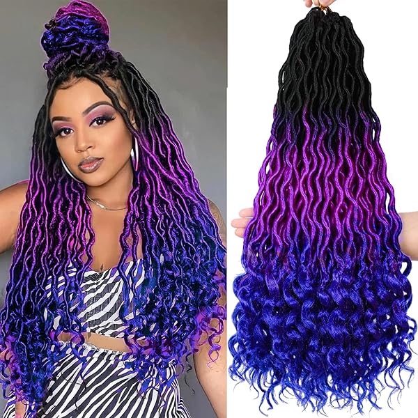 Amazon.com : Ouyafei 5Pack Wavy Faux Locs Braids Crochet Hair