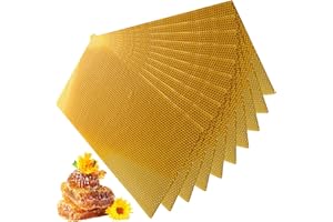 Beeswax Sheets 10Pcs 16.5x7.7in Natural Wax for Bee Frames Yellow Beeswax for Candle Making Bee Hive Frames Beekeeping Suppli
