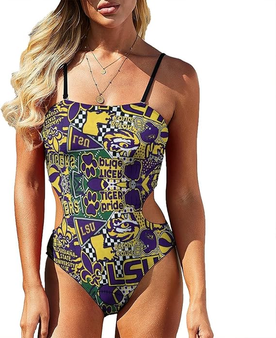 SIYDCF LSU Tigers University Football Team One Piece Elegant Bikini