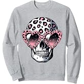 Skeleton Skull Leopard Print With Sunglasses Skull Lover Sweatshirt