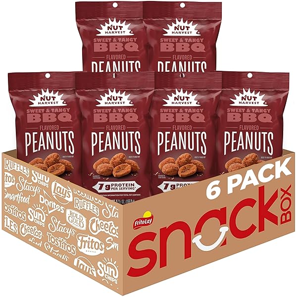 NUT HARVEST FLAVORED PEANUTS, SWEET & TANGY BBQ,...