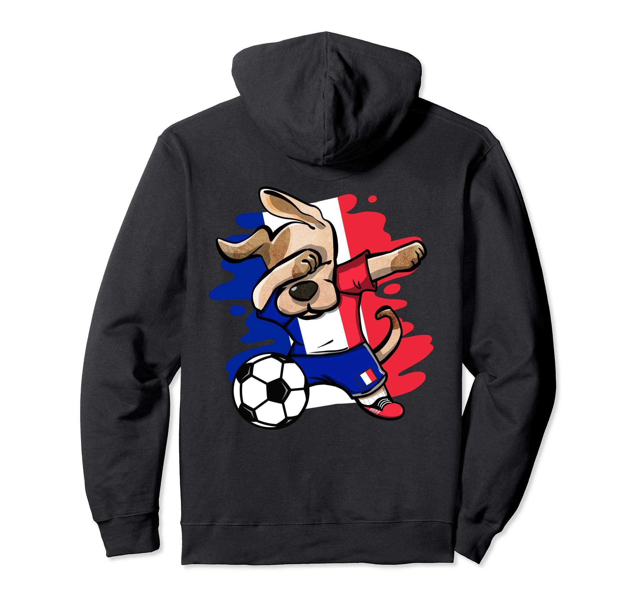 Dabbing Dog France Soccer Fans Jersey French Flag Football Pullover Hoodie