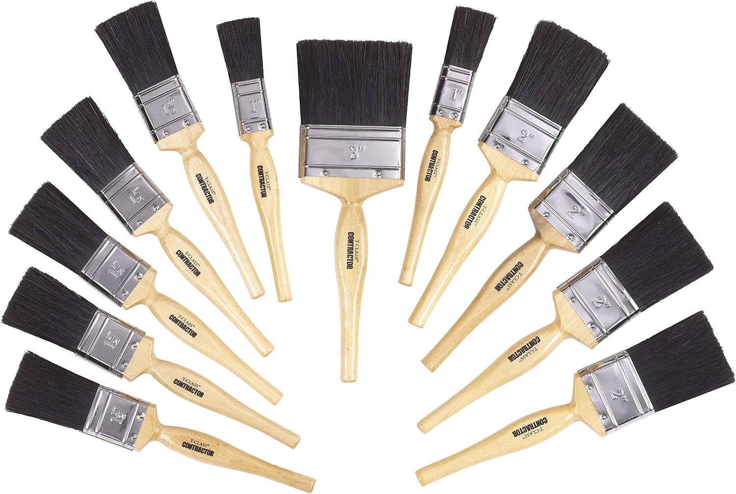 T-class 89200 paint brush, 2 x 1-5 x 1.5-4 x 2-1 x 3 (100% synthetic brushes), Beige, Silver, Black, 2 x 1"- 5 x 1.5" - 4 x 2" - 1 x 3" - Image 3