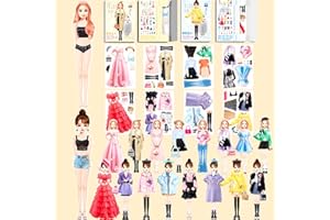 DANIEL AXEL Magnetic Dress Up Dolls, Magnetic Doll Dress Up Kits Magnetic Paper Dolls Pretend Play Set for Girls Ages 4 Years and Up Kids Travel Activities Road Trip Car Ride Interactive Learning Imagine (D Set)