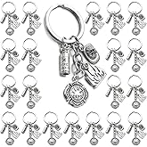 PHAETON 20PCS Fire Extinguisher Hat Keychain Fire Fighter Gift Firefighter Keychain Safety Helmet Pendant Keychain Car Ornament Keychain Pendant For Men