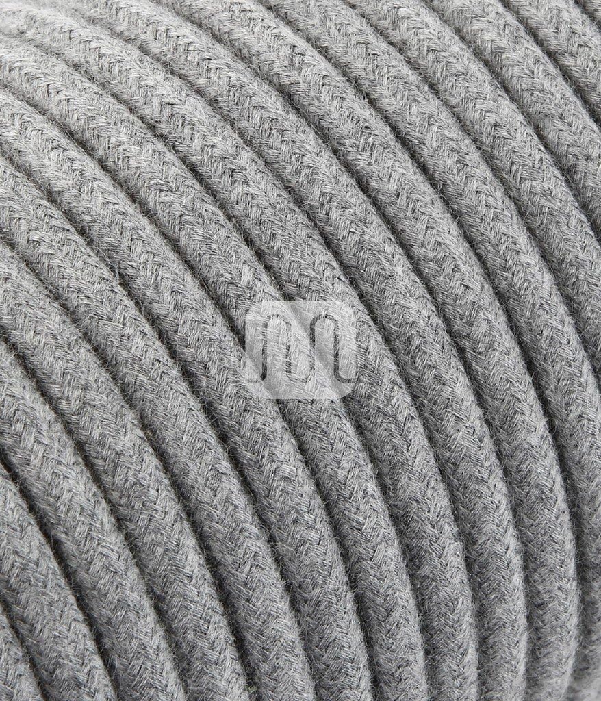 MERLOTTI 20364 Electric Cable Round H03VV-F 2 x 0.75, Canvas Grey, 3 m