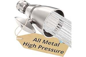 HAMMERHEAD SHOWERS ALL METAL 2 Inch High Pressure Shower Heads - BRUSHED NICKEL – Industry Max 2.5 GPM Shower Heads High Pressure - High Flow Shower Head – Fixed - with ADJUSTABLE SPRAY PATTERN - Outdoor Shower Head